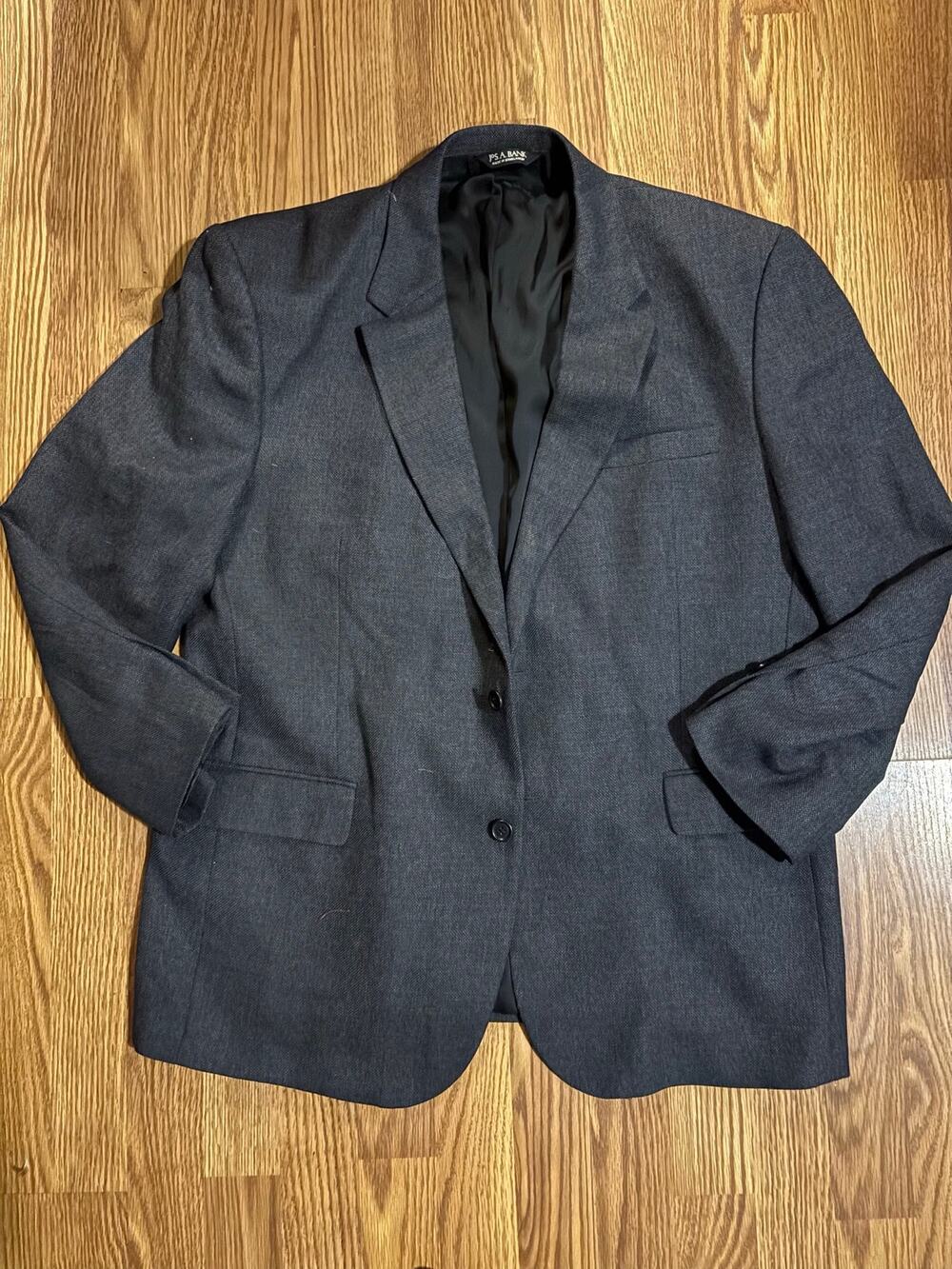 Jos A Bank Silk/ Wool Gray Office Professional Workwear Formal Classy Blazer